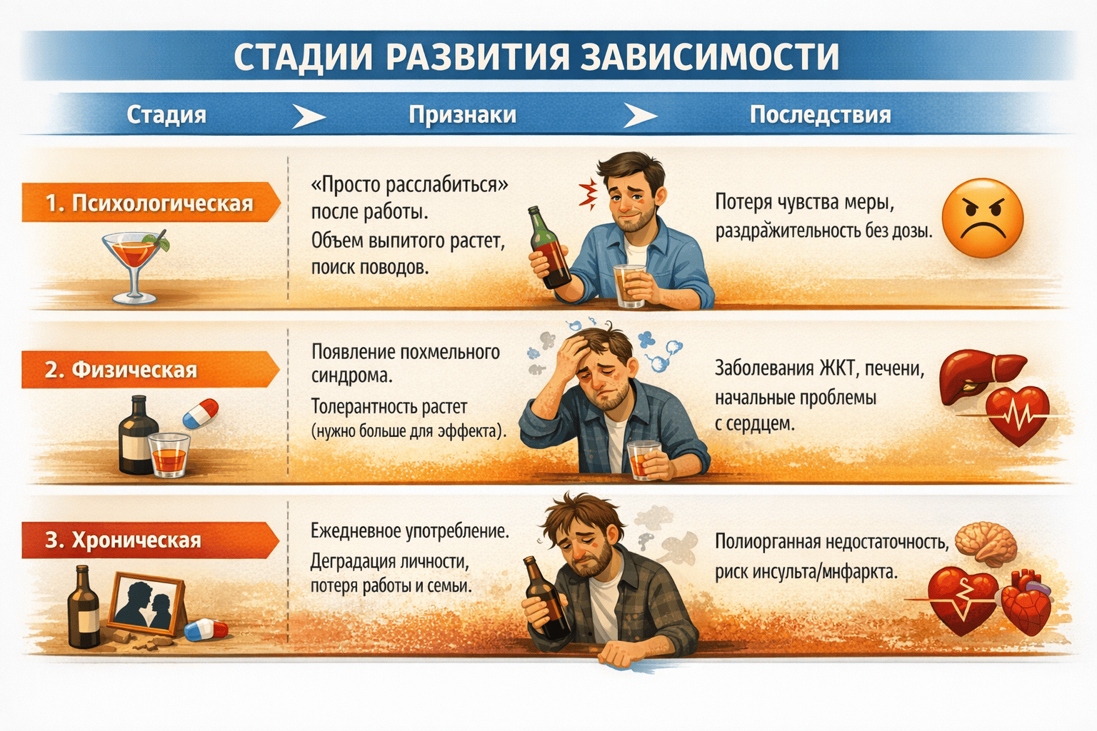 стадии пивного алкоголизма